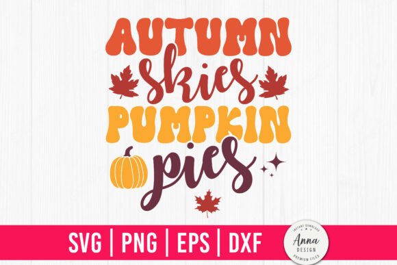 Autumn Skies Pumpkin Pies SVG PNG: A Perfect Graphics Asset for Crafts