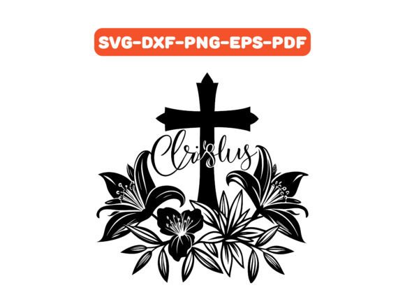 Christ Cross Floral Design: A Versatile Graphics Asset for Crafts