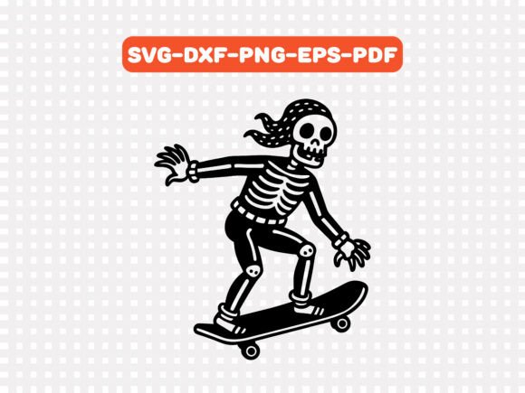 Comical Skeleton Riding a Skateboard SVG Review
