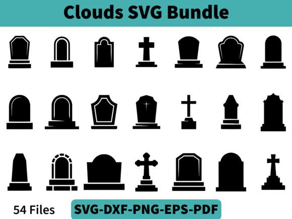 Gravestone Silhouette Svg Bundle for Creative Crafts