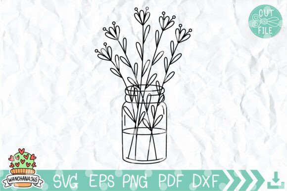 Mason Jar Flowers Svg Graphic: A Versatile Asset for Crafts and Graphics